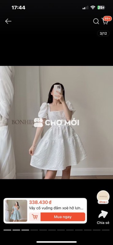 Đầm trắng đi tiệc - Freesize