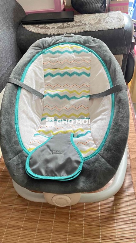 Ghế rung Vải, kim loại Xám, trắng, xanh Còn mới