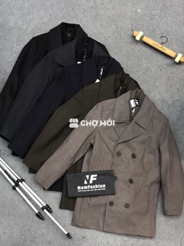 Áo khoác măng tô cổ len dáng paka cao cấp