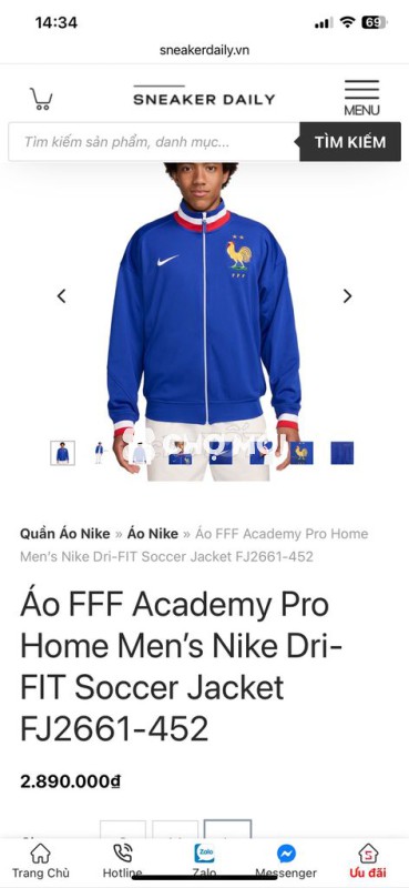 Áo khoác thể thao Nike FFF Academy Pro Home Nam