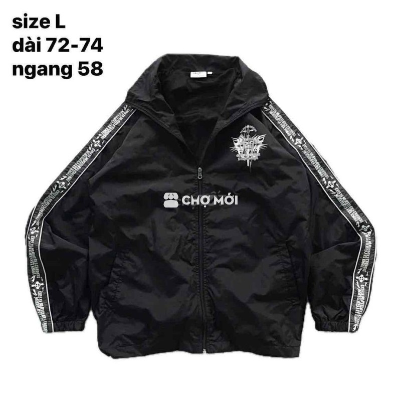 Áo khoác vải dù đen size L