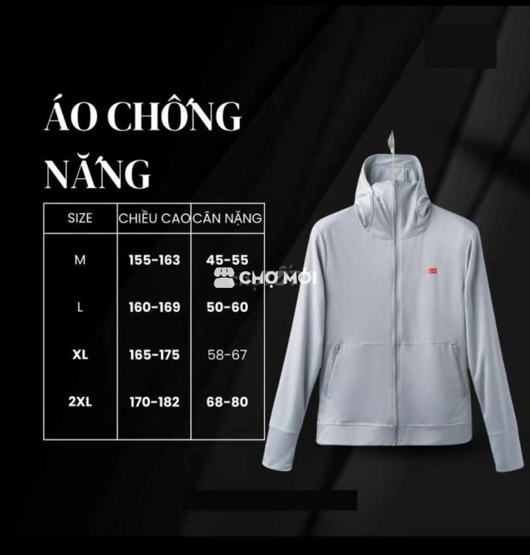 Áo chống nắng HIDOLI Xám Vải thun lạnh