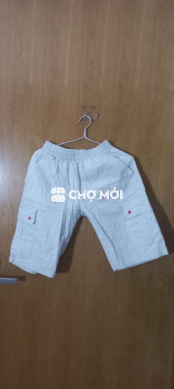 Quần short túi hộp vải Be