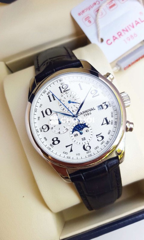 Đồng Hồ Cơ Carnival Moon Phase Full Box Giá Tốt