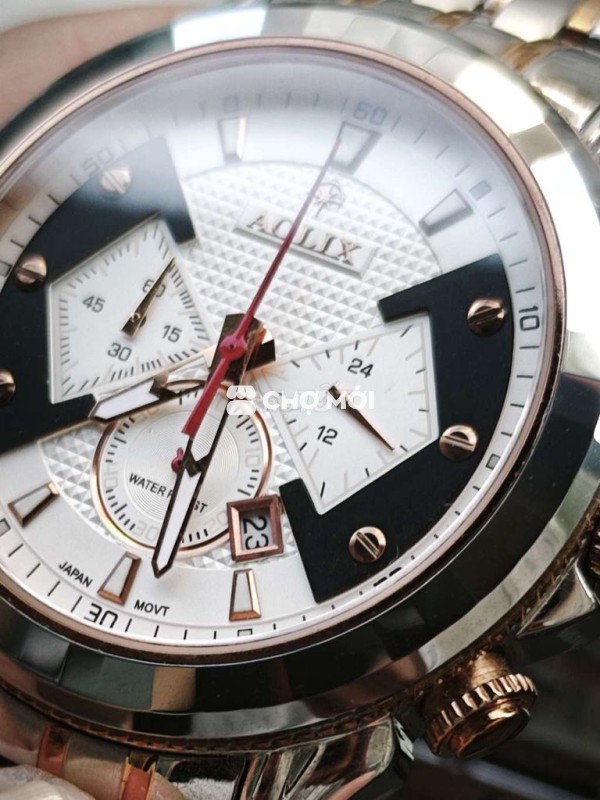 Đồng hồ Aolix chronograph kính spahia niềng đá 98%