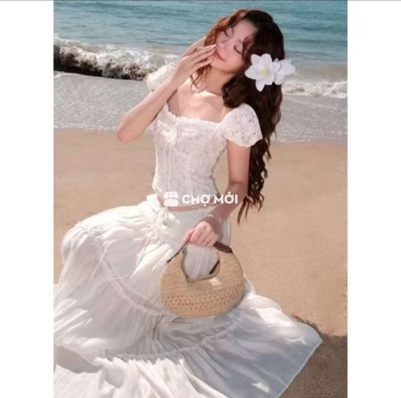 Váy đi biển Nữ Ren voan size M, L