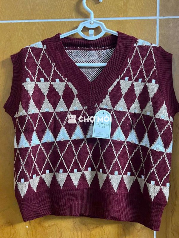 Áo len gile nữ Len size Dưới 60kg Mới 99%