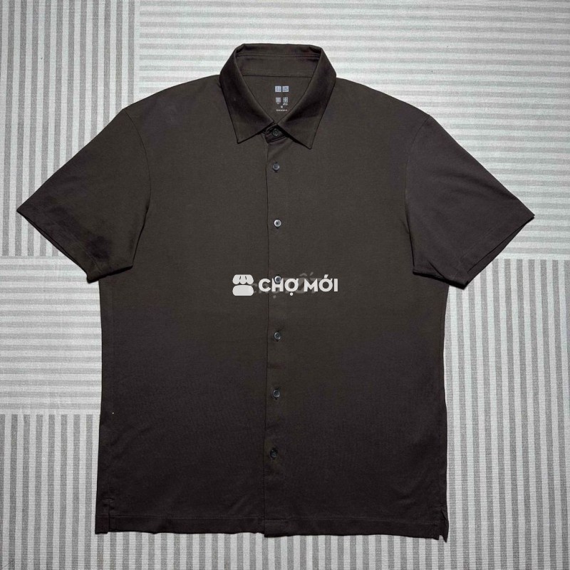 Áo sơ mi UNIQLO Nam Nâu Thun giãn
