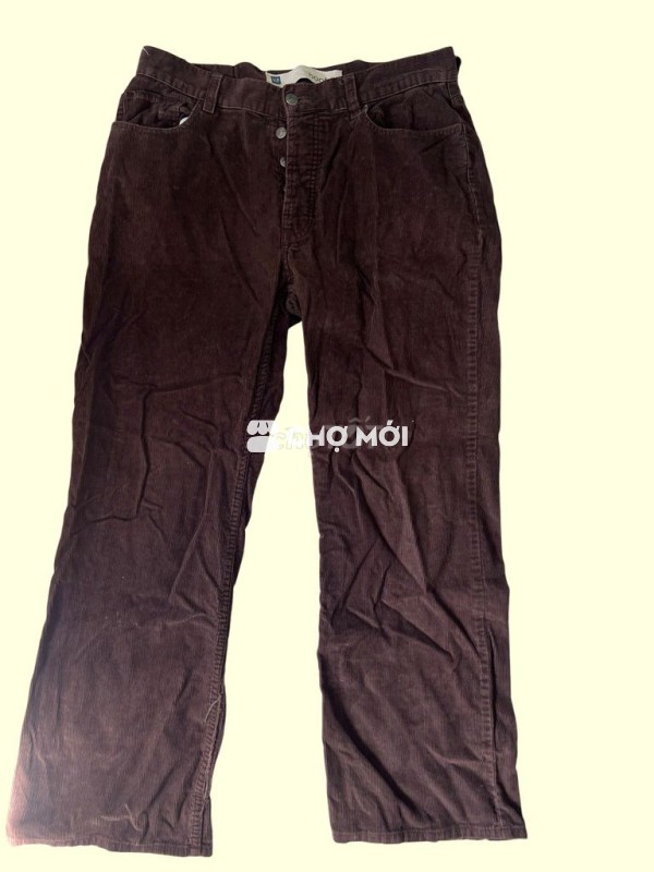 Quần dài GAP nam Nhung tăm Nâu sẫm size 33x30