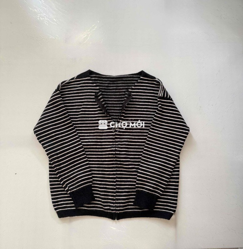 Áo khoác cardigan nữ len kẻ sọc