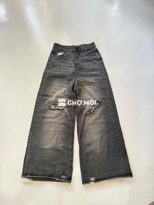 Quần jean rách bụi ống váy size M