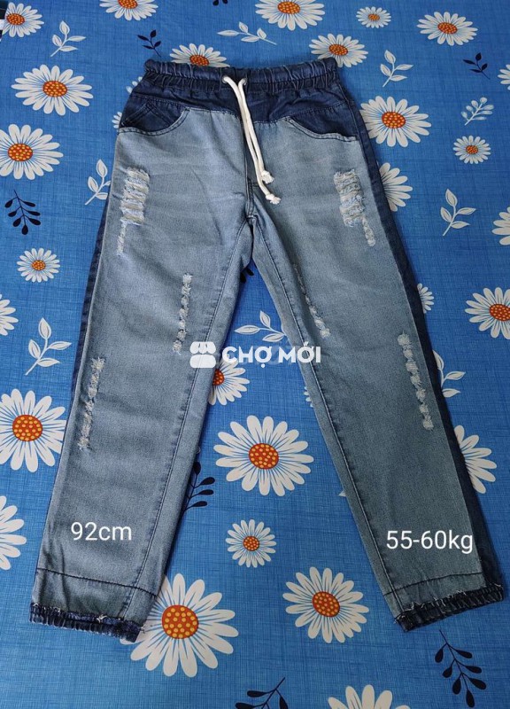 Quần jean nam lưng thun co giãn size 55-60kg