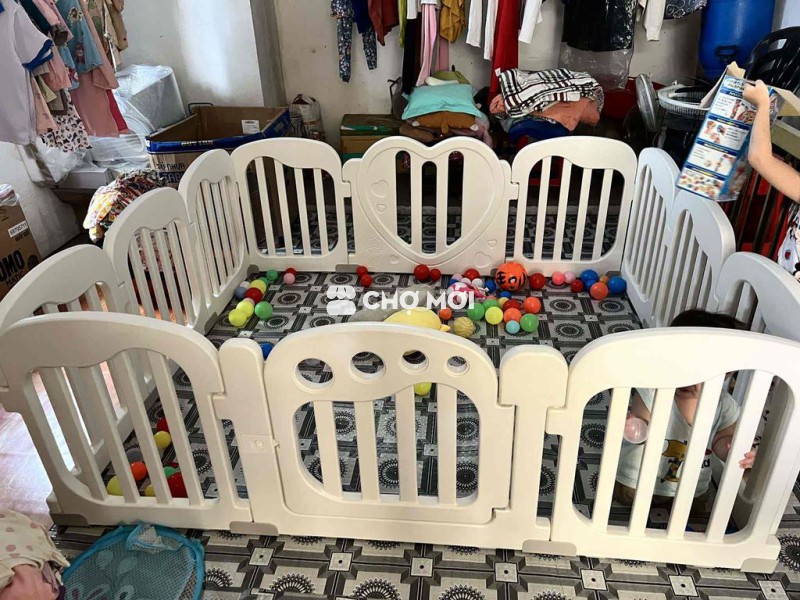 Quây cũi Bambi kids Nhựa Trắng 1m6x1m8