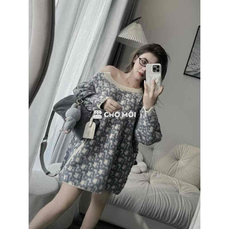 Áo len Dior Nữ Len Xám trắng