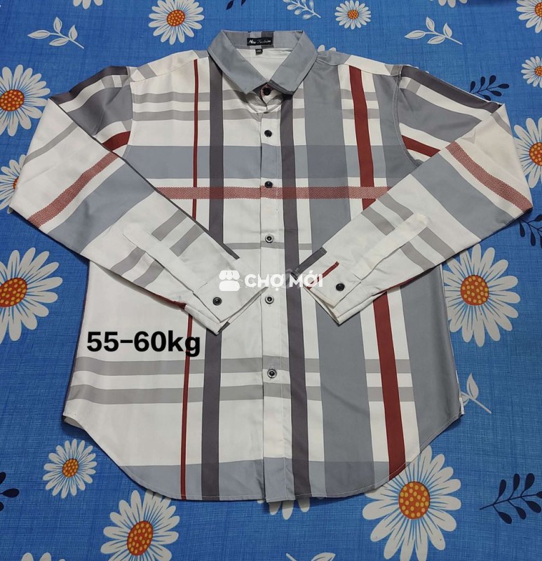 Áo sơ mi họa tiết dài tay size 55-60kg
