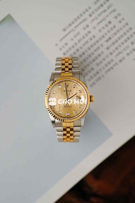 Rolex 16233 zin 100% datejust champange18k vi tính