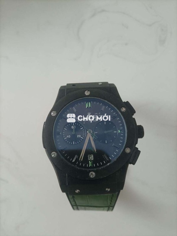 Hub.lot Geneve Máy Cơ Dây Da Xanh Lá