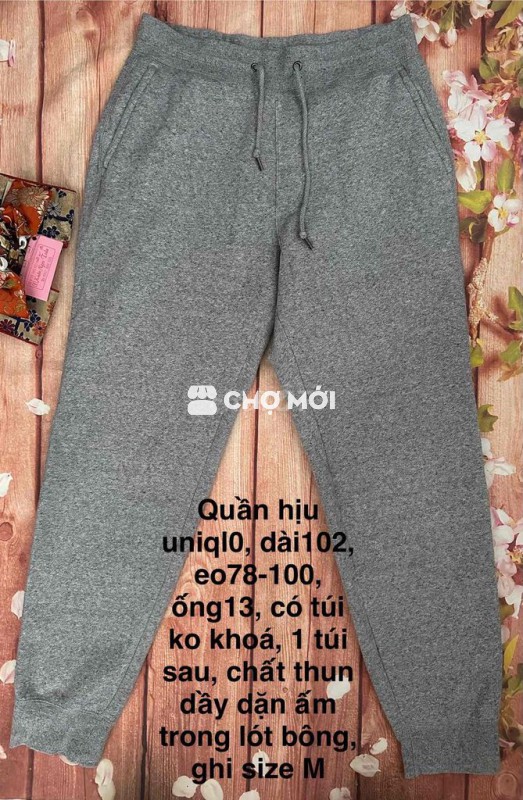 Quần dài Uniqlo Thun lót bông,9hãng, độ mới cao