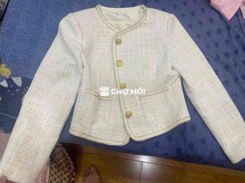 Áo khoác dạ tweed nữ size M