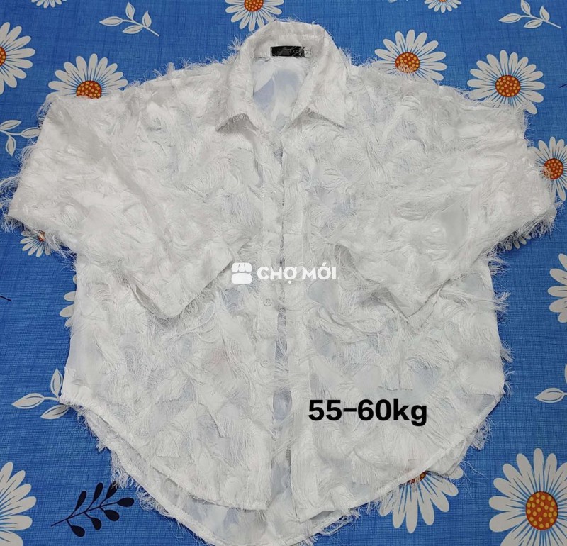 Áo sơ mi trắng viền lông size 55-60kg