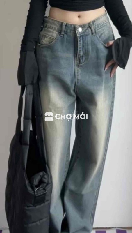 QUẦN JEAN CẠP CAO XANH ĐẬM