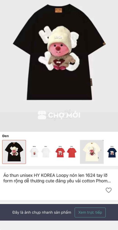 Áo thun HY KOREA Loopy nón len 1624 Cotton