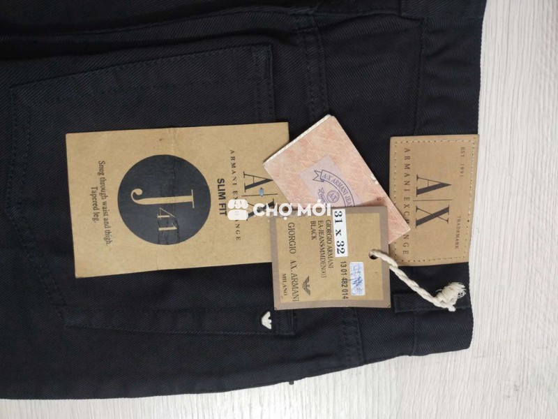 Quần jean nam Armani Exchange Slim Fit Cotton Đen