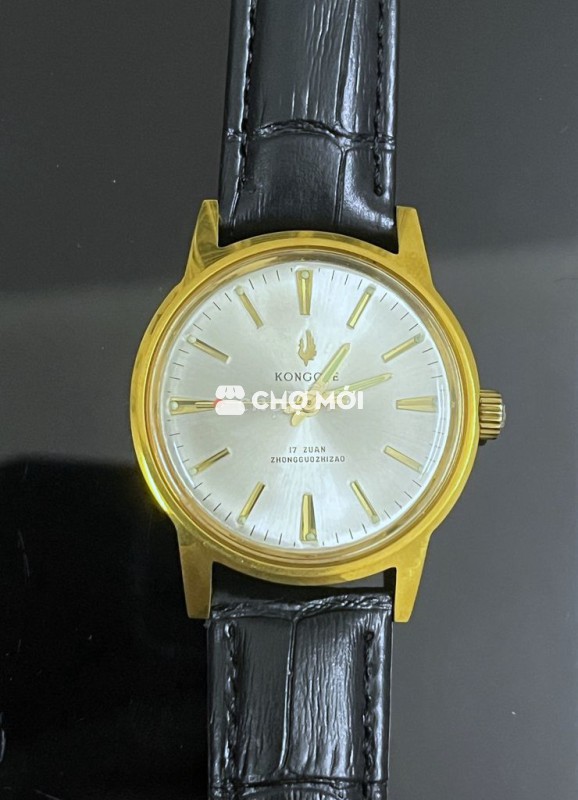 Đồng hồ Cơ cổ Kongque Nam Dây da Vàng