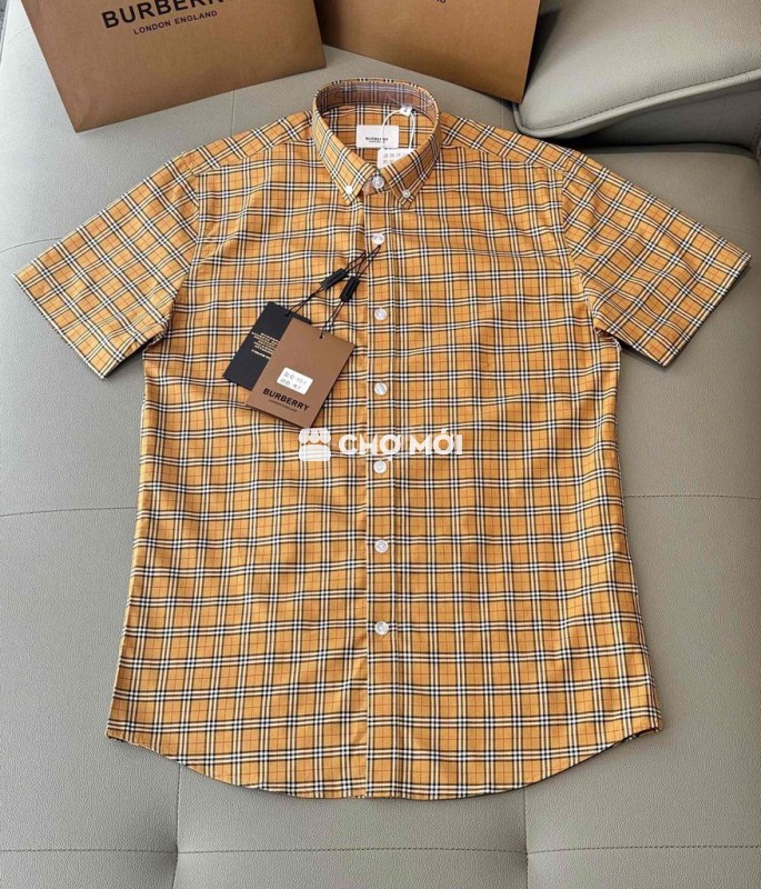 Áo Sơ Mi Nam BBR Nâu Kẻ Tâm Cao Cấp