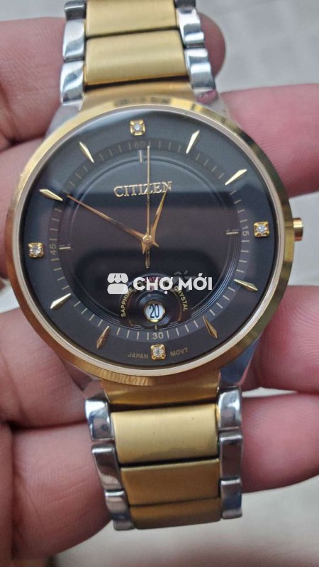 Đồng hồ Citizen Nam Inox mạ vàng PVD 40mm