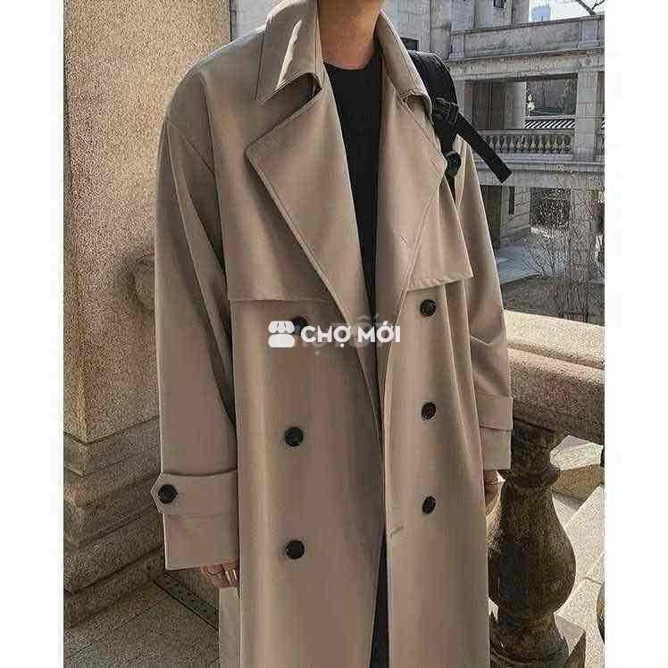 Áo khoác măng tô Nam Vải khaki