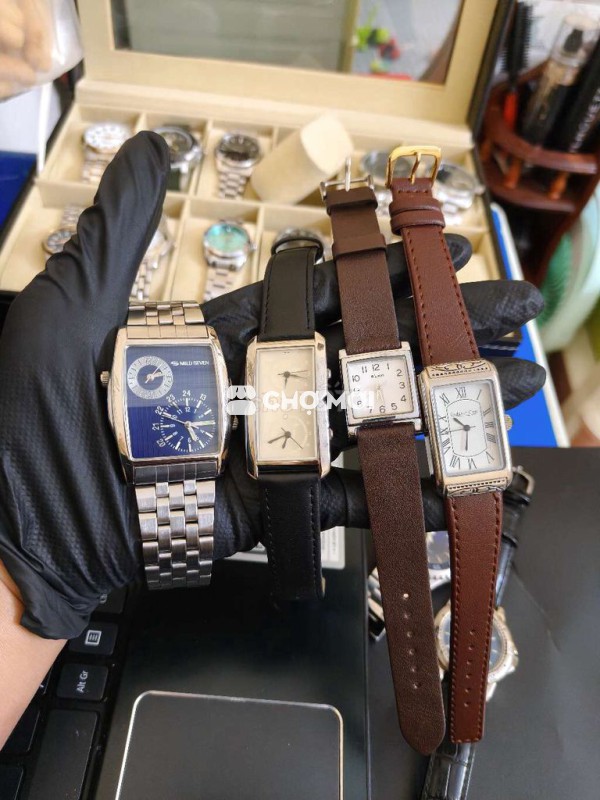 Đồng hồ Mildseven Tank Thép Bạc, Xanh