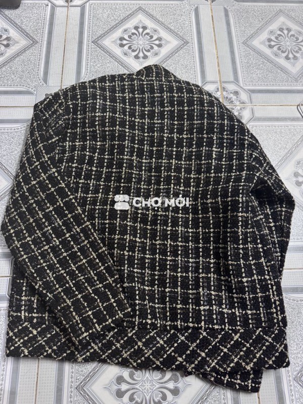 Áo khoác tweed kẻ caro