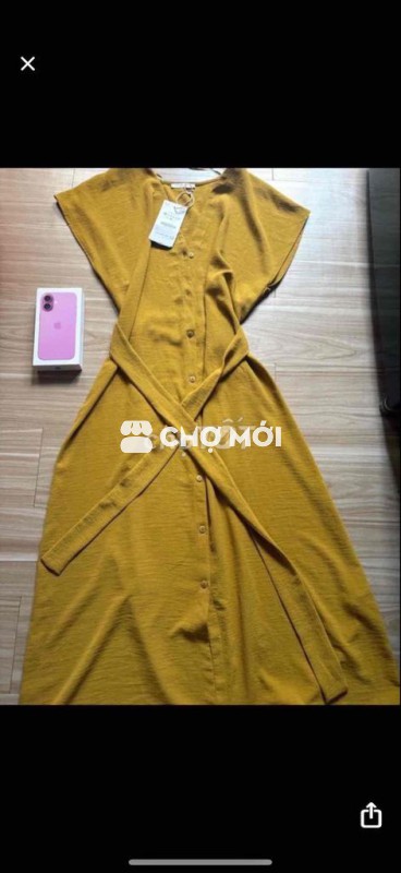 Đầm Zara nữ dáng dài thắt eo