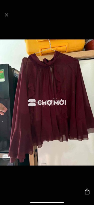 Áo sơ mi Zara Nữ Vải mỏng Đỏ đô
