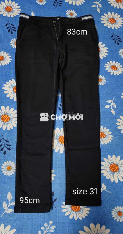 Combo 2 quần kaki nam màu đen size 31 của 4Men