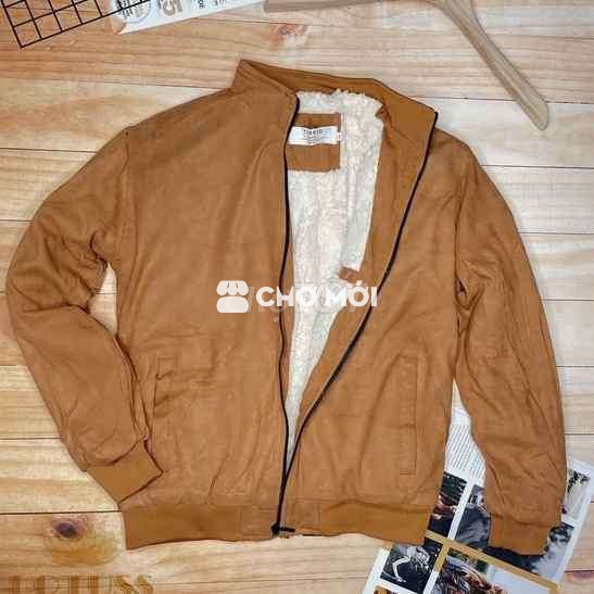 Áo khoác da lộn lót lông