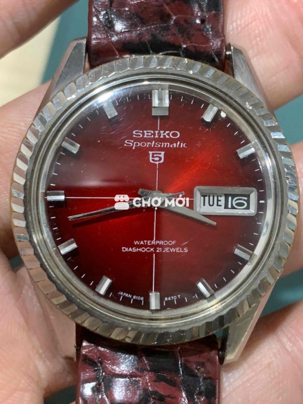 đồng hồ cơ seiko sportmatic mặt huyết