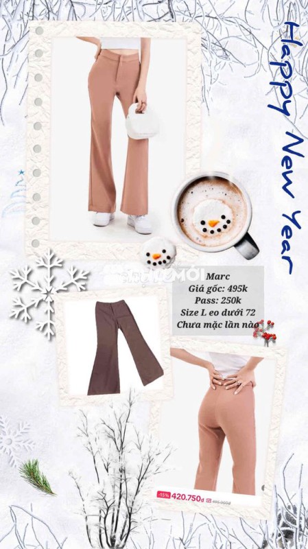 Quần ống rộng Marc Nữ size L