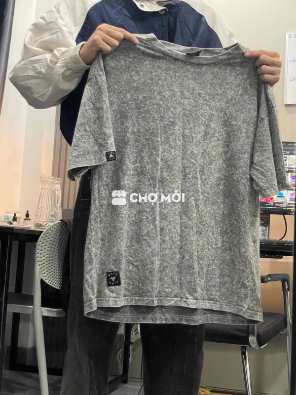 áo phông cotton xám loang fit m66~8