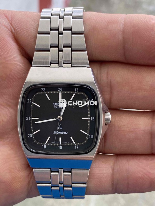Đồng hồ pin Seiko Silverwave mặt vuông 2 lòng