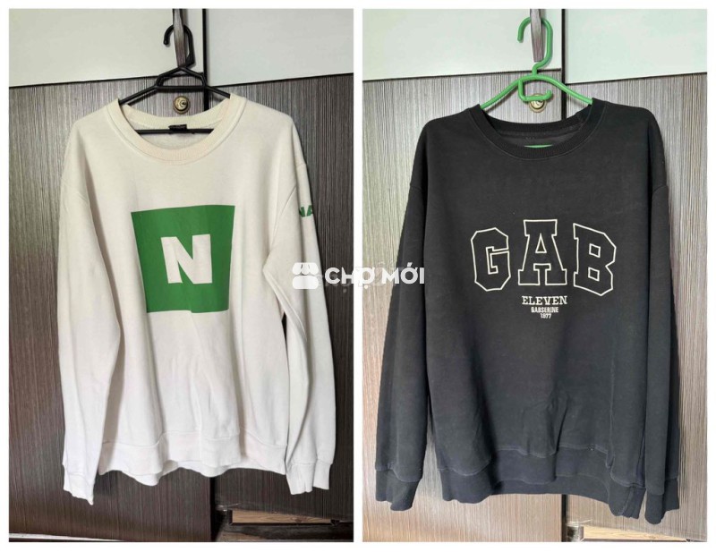 Combo 2 áo nỉ dài tay qua sd vẫn mới size L50-70kg