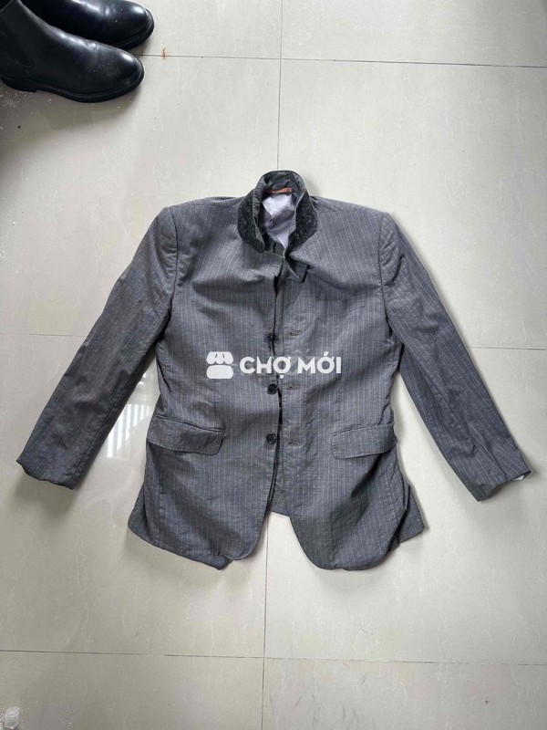 Blazer PASHU Xám Sọc – Form Lịch Lãm