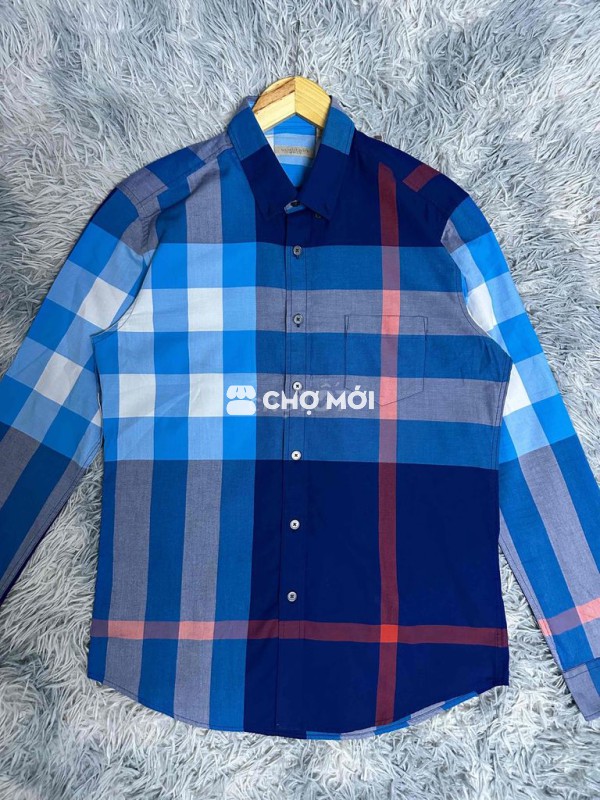 Áo sơ mi Burberry Nam Xanh dương Kẻ caro 99%