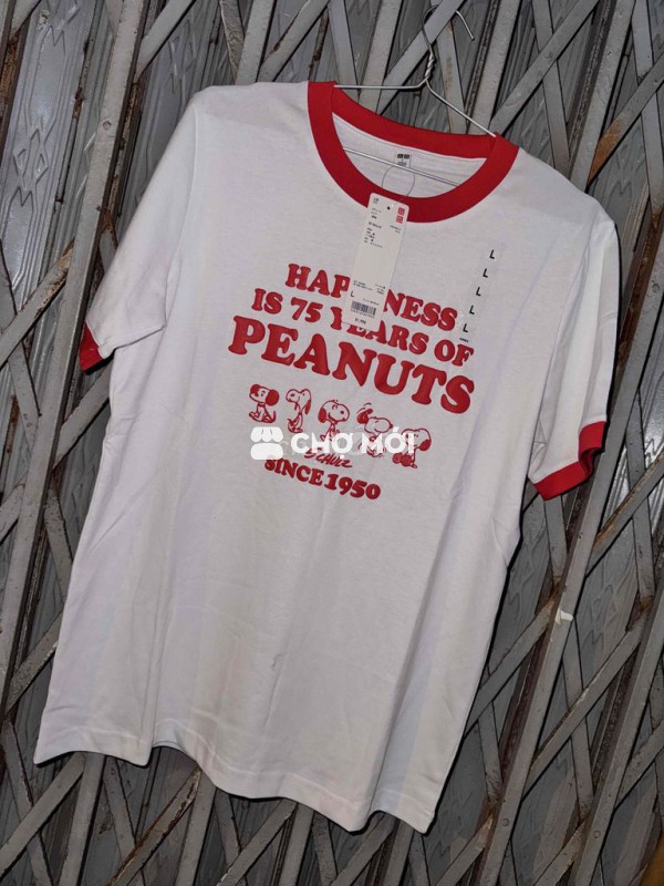 Áo thun Uniqlo Nữ Cotton Trắng Đỏ