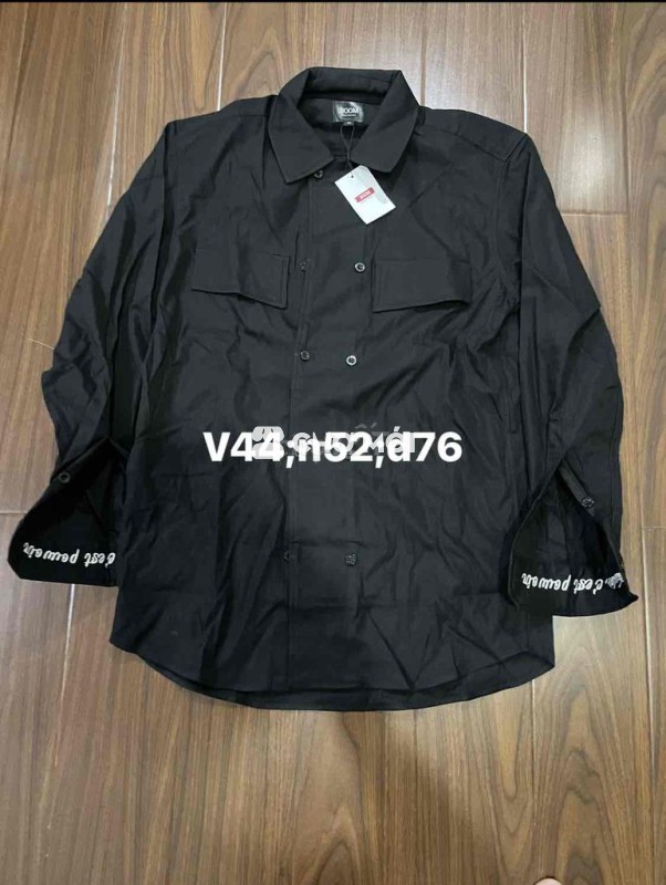 Áo sơ mi nam Kaki tay dài Đen Mới