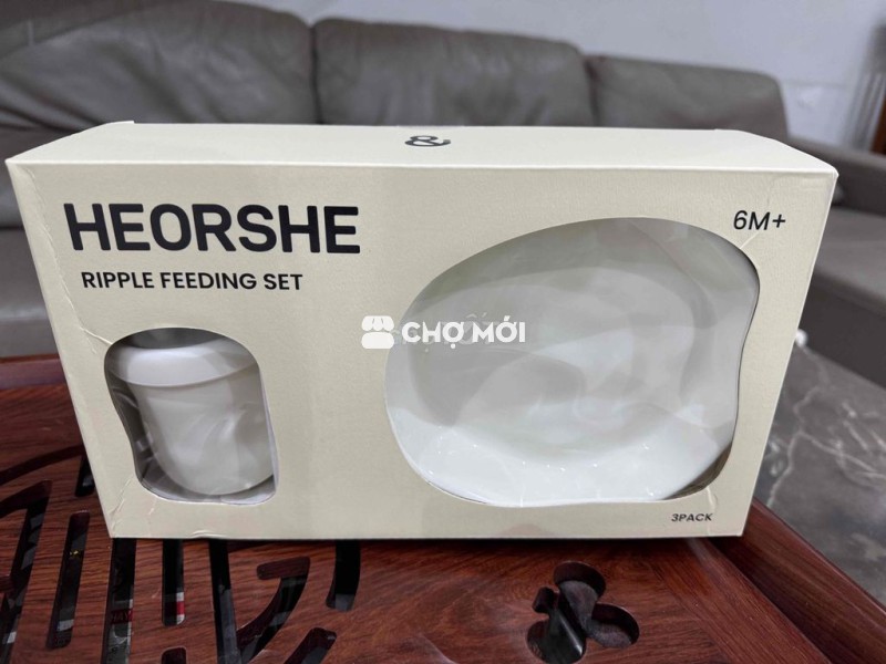 Bộ đồ ăn dặm Heorshe Silicon Trắng