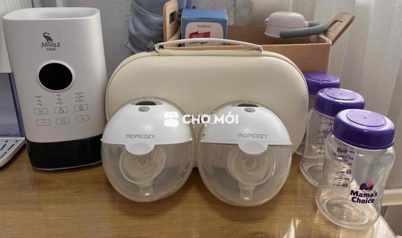 combo máy hút sữa Momcozy M5 + máy hâm sữa Moaz