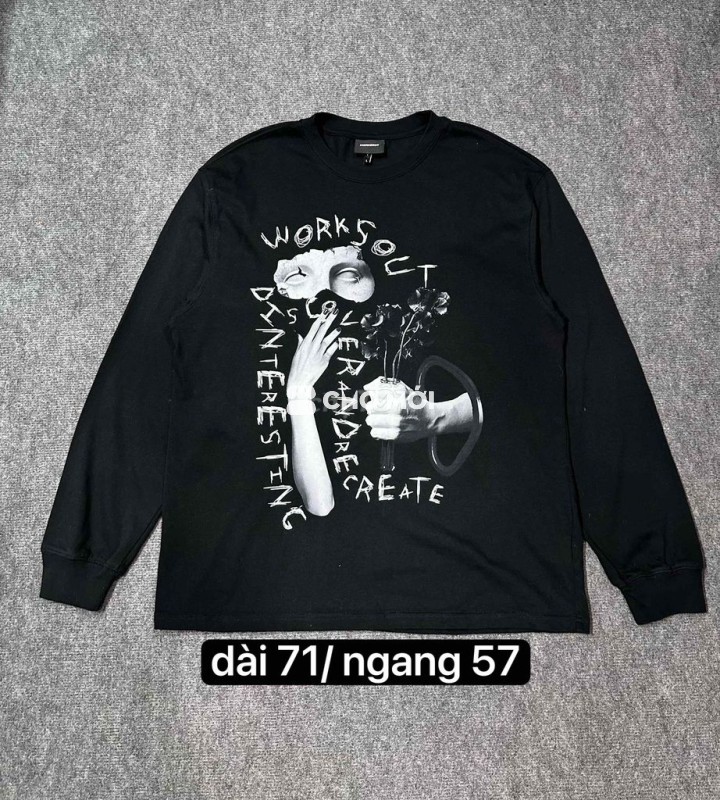 Áo thun dài tay Worksout Cotton Đen size L