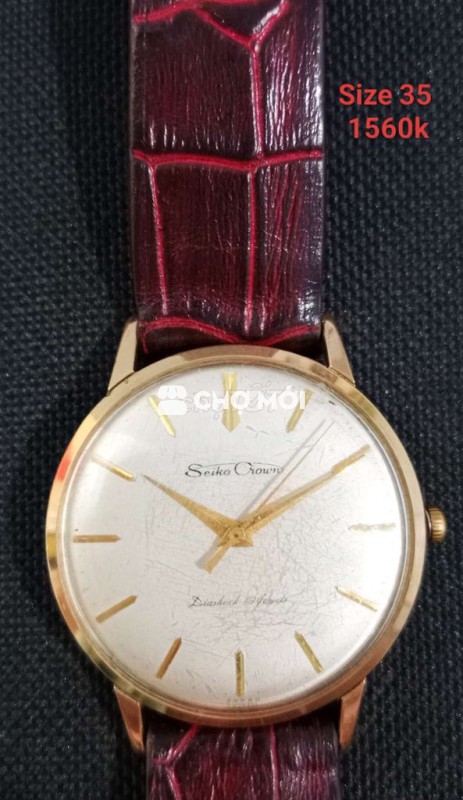 Đồng hồ cơ cót Seiko crown 19j máy nhật.